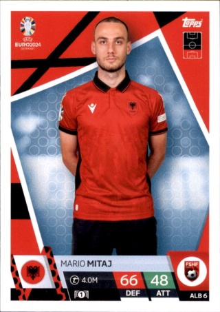 ALB6 Mario Mitaj Albania Base EURO 2024 Match Attax