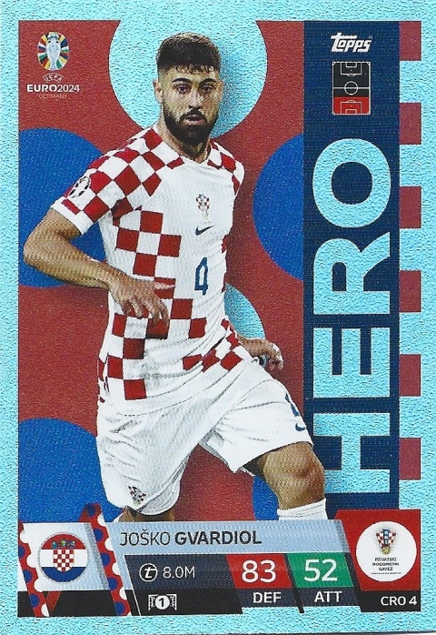 CRO4 Joško Gvardiol Croatia Hero EURO 2024 Match Attax
