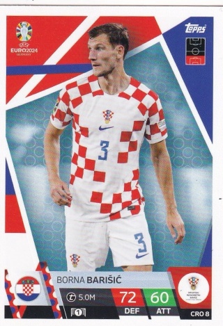 CRO8 Borna Barišić Croatia Base EURO 2024 Match Attax