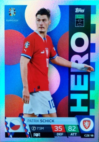 CZE18 Patrik Schick Czech Republic Hero EURO 2024 Match Attax