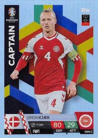 DEN2 Simon Kjær Denmark Captain EURO 2024 Match Attax