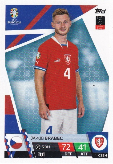CZE4 Jakub Brabec Czech Republic Base EURO 2024 Match Attax