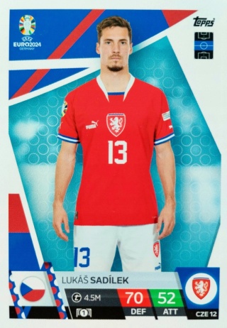CZE12 Lukáš Sadílek Czech Republic Base EURO 2024 Match Attax