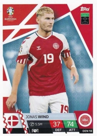 DEN18 Jonas Wind Denmark Base EURO 2024 Match Attax