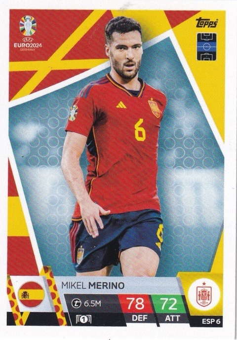 ESP6 Mikel Merino Spain Base EURO 2024 Match Attax