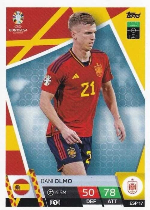 ESP17 Dani Olmo Spain Base EURO 2024 Match Attax
