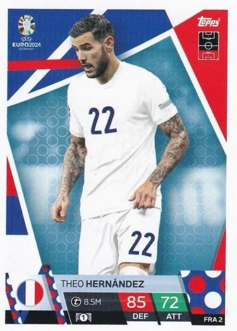 FRA2 Theo Hernández France Base EURO 2024 Match Attax