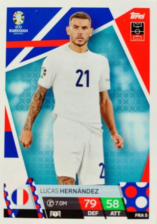 FRA5 Lucas Hernández France Base EURO 2024 Match Attax
