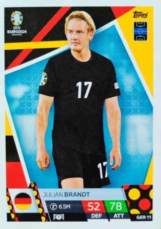 GER11 Julian Brandt Germany Base EURO 2024 Match Attax