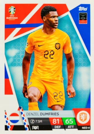 NED4 Denzel Dumfries Netherlands Base EURO 2024 Match Attax