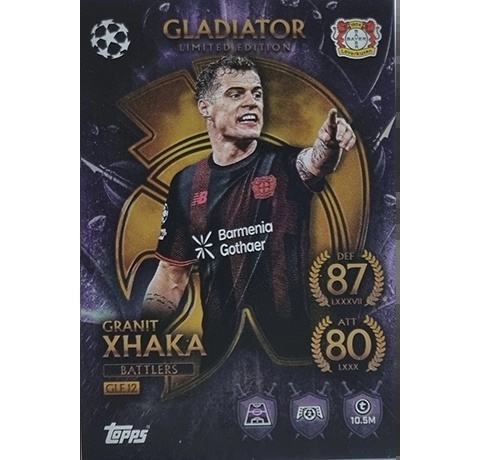 GLE12 Granit Xhaka Bayer Leverkusen Gladiators Limited Edition - Battlers Match Attax 2025/26