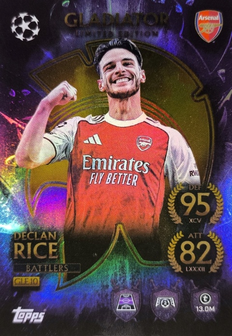 GLE10 Declan Rice Arsenal Gladiators Limited Edition - Battlers Match Attax 2025/26