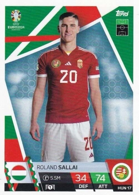 HUN17 Roland Sallai Hungary Base EURO 2024 Match Attax