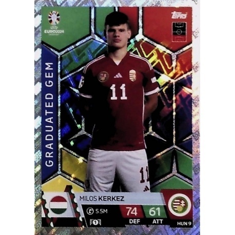 HUN9 Milos Kerkez Hungary Graduated Gem EURO 2024 Match Attax