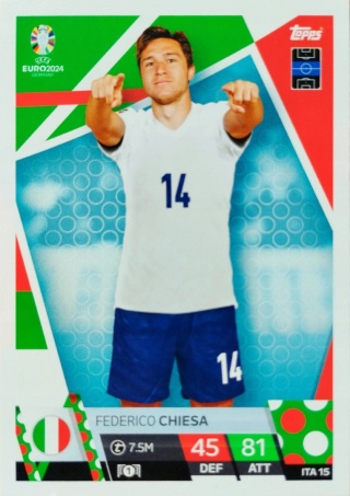 ITA15 Federico Chiesa Italy Base EURO 2024 Match Attax