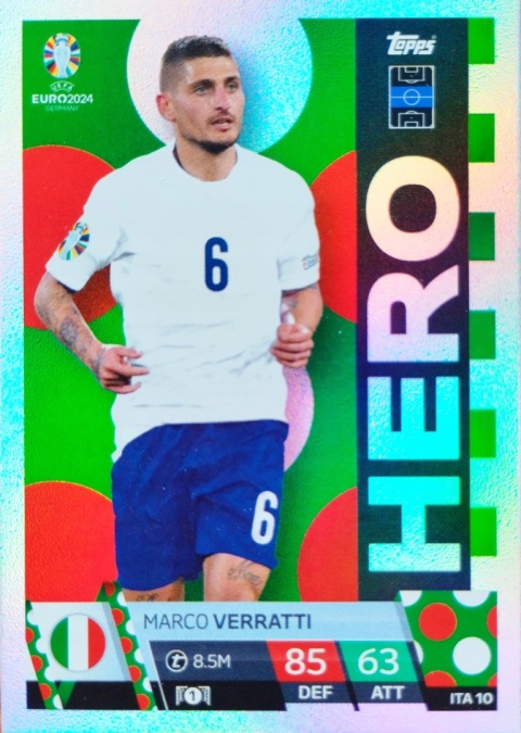 ITA10 Marco Verratti Italy Hero EURO 2024 Match Attax