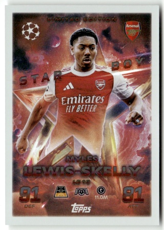 LE13 Myles Lewis-Skelly Arsenal Starboy Limited Edition Match Attax 2025/26