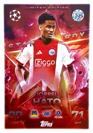LE17 Jorrel Hato Ajax Starboy Limited Edition Match Attax 2025/26