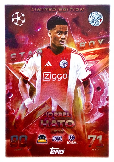 LE17 Jorrel Hato Ajax Starboy Limited Edition Match Attax 2025/26
