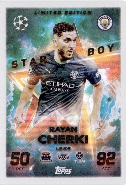 LE24 Rayan Cherki Manchester City Starboy Limited Edition Match Attax 2025/26