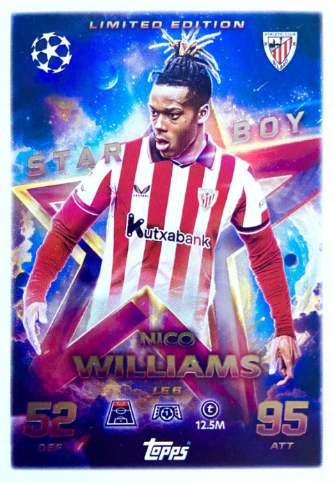 LE6 Nico Williams Athletic Club Starboy Limited Edition Match Attax 2025/26