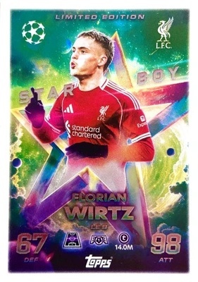 LE9 Florian Wirtz Liverpool Starboy Limited Edition Match Attax 2025/26
