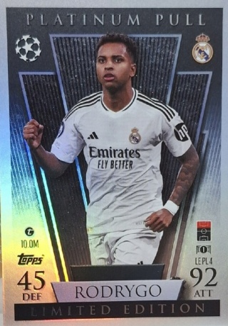 LEPL4 Rodrygo Real Madryt Limited Edition - Platinum Pull Match Attax 2024/25