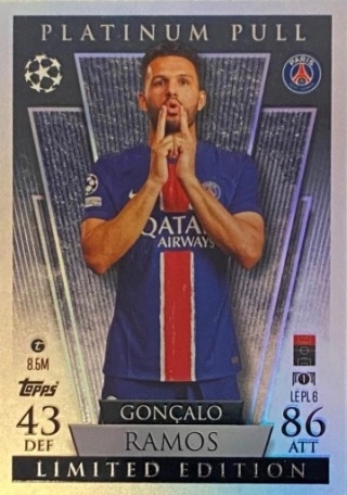 LEPL6 Goncalo Ramos Paris Saint-Germain Limited Edition - Platinum Pull Match Attax 2024/25
