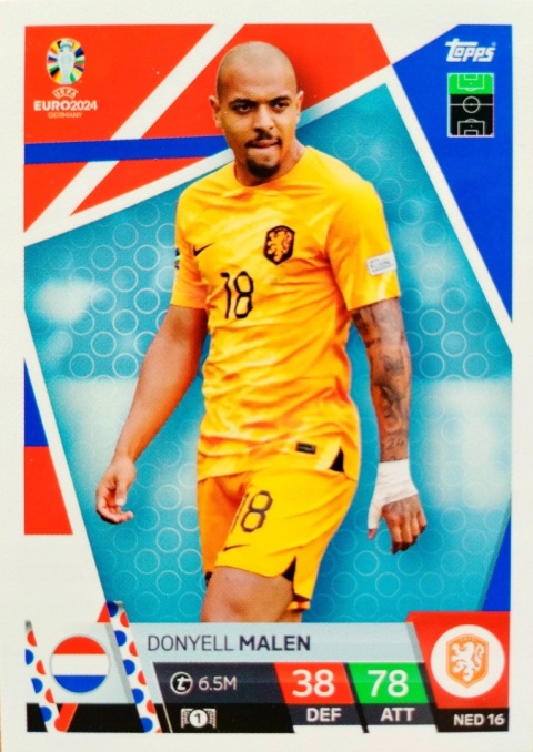 NED16 Donyell Malen Netherlands Base EURO 2024 Match Attax
