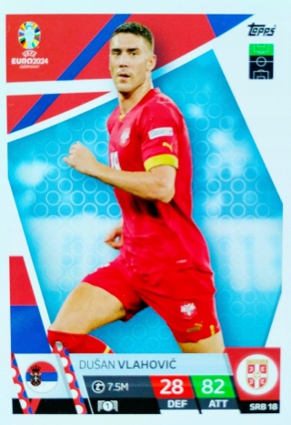 SRB18 Dušan Vlahović Serbia Base EURO 2024 Match Attax