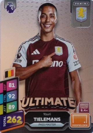 1 Youri Tielemans Aston Villa Ultimate Premier League PLUS 2025