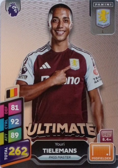1 Youri Tielemans Aston Villa Ultimate Premier League PLUS 2025