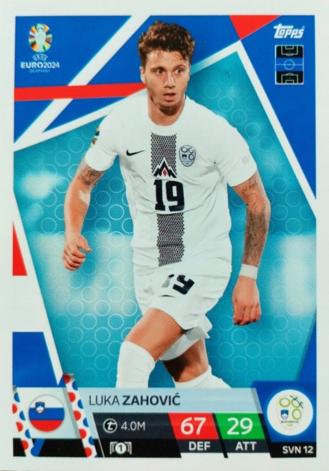 SVN12 Luka Zahović Slovenia Base EURO 2024 Match Attax