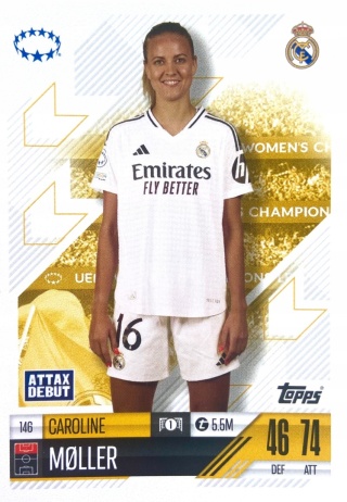 146 Caroline Møller Real Madryt UWCL Match Attax Extra 2025