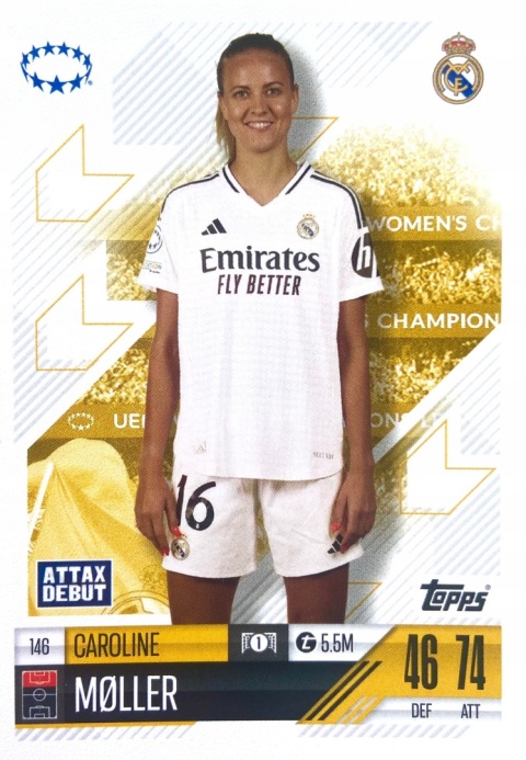 146 Caroline Møller Real Madryt UWCL Match Attax Extra 2025