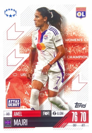 149 Amel Majri Olympique Lyonnais UWCL Match Attax Extra 2025
