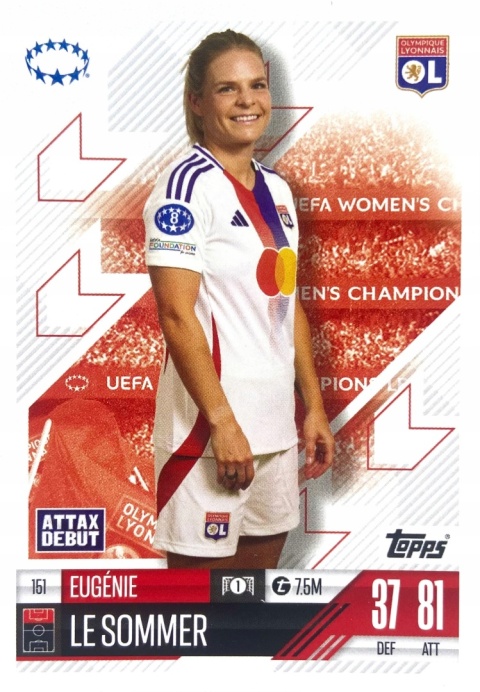 151 Eugénie Le Sommer Olympique Lyonnais UWCL Match Attax Extra 2025