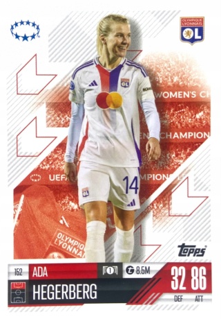 152 Ada Hegerberg Olympique Lyonnais UWCL Match Attax Extra 2025