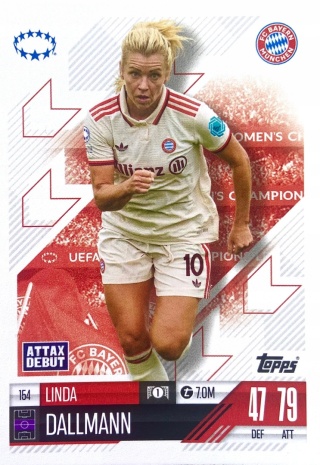 154 Linda Dallmann FC Bayern München UWCL Match Attax Extra 2025