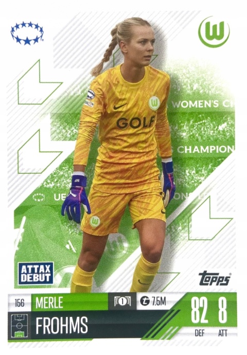 156 Merle Frohms VfL Wolfsburg UWCL Match Attax Extra 2025