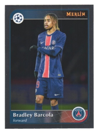 29 Bradley Barcola Paris Saint-Germain Base Topps Merlin 2024/25