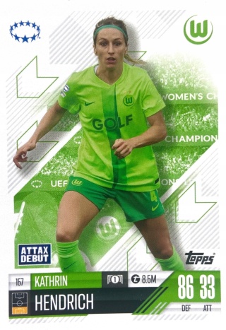 157 Kathrin Hendrich VfL Wolfsburg UWCL Match Attax Extra 2025