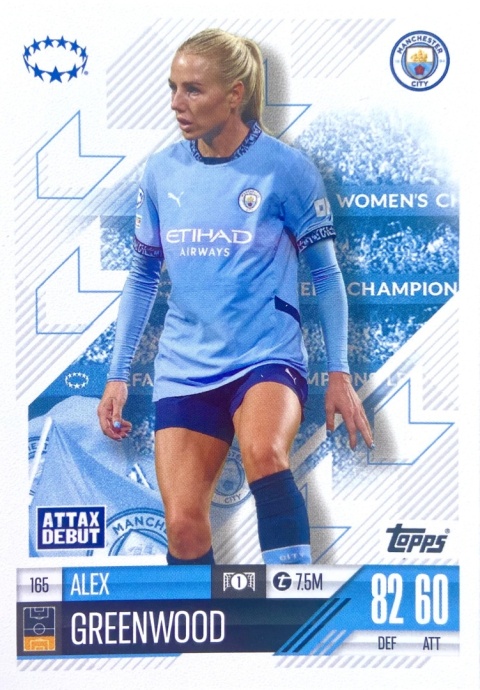 165 Alex Greenwood Manchester City UWCL Match Attax Extra 2025