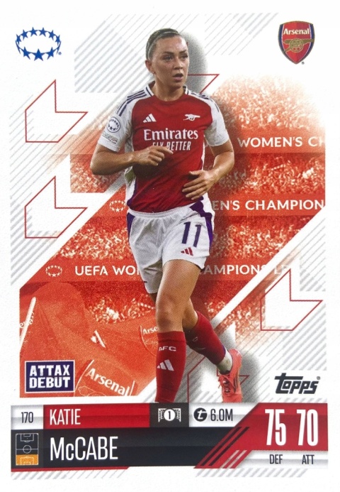 170 Katie McCabe Arsenal UWCL Match Attax Extra 2025