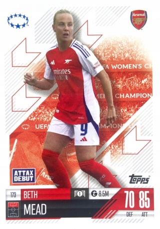 173 Beth Mead Arsenal UWCL Match Attax Extra 2025