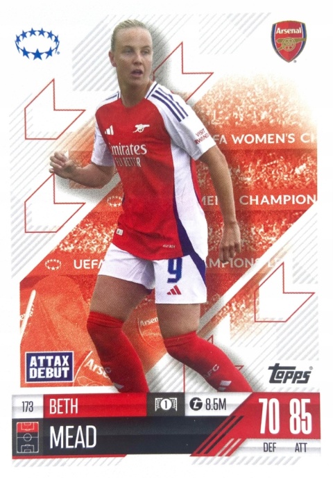 173 Beth Mead Arsenal UWCL Match Attax Extra 2025