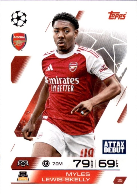 35 Myles Lewis-Skelly Arsenal Base Match Attax 2025/26