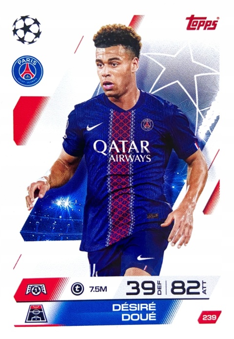 239 Désiré Doué PSG Base Match Attax 2025/26