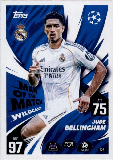 325 Jude Bellingham Real Madryt Man of the Match Wildcard Match Attax 2025/26