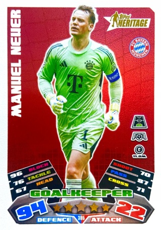 395 Manuel Neuer FC Bayern Heritage Match Attax 2025/26